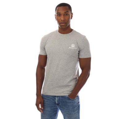 Aquascutum - "London" T-Shirt für Herren, Rundhalsausschnitt (Hellgrau/Weiß)