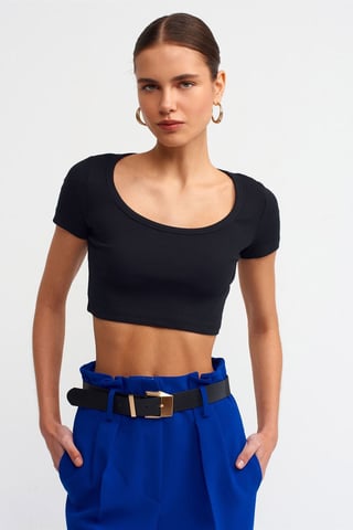 Damen Ripp-Strick Crop-Top