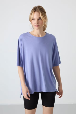 Übergröße Baumwoll-Modal Rundhalsausschnitt T-Shirt