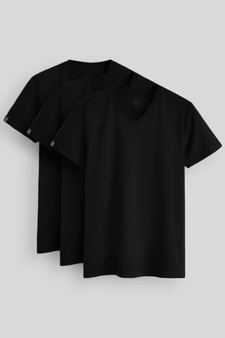 Herren Baumwolle Elastan V-Ausschnitt T-Shirt
