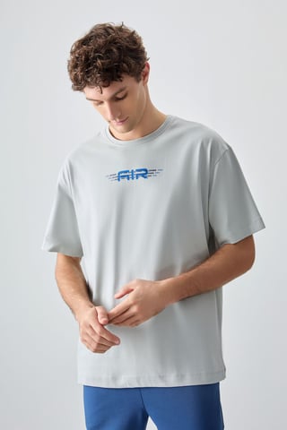 Übergroßes Baumwoll-Logo-T-Shirt