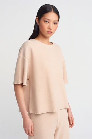 Damen Lockere Passform Crew-Neck T-Shirt