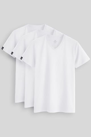Herren Baumwolle Elastan V-Ausschnitt T-Shirt