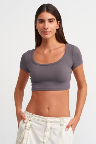 Damen Rippcrop-Top