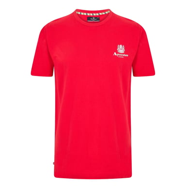 Aquascutum - "London" T-Shirt für Herren, Rundhalsausschnitt (Rot/Weiß)