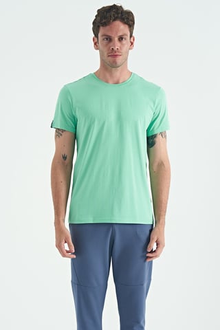 Herren Baumwolle Elasthan Rundhals T-Shirt