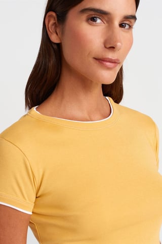 Damen Slim Fit Baumwoll-Crop-Top