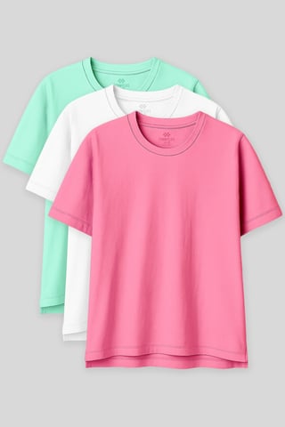 Oversized Baumwoll-Modal Rundhals-T-Shirt
