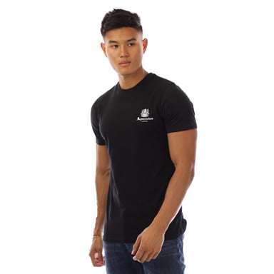 Aquascutum - "London" T-Shirt für Herren, Rundhalsausschnitt (Schwarz/Weiß)
