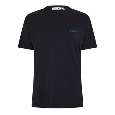 Off White - T-Shirt für Herren, Baumwolle, Regulär (Schwarz/Blau)