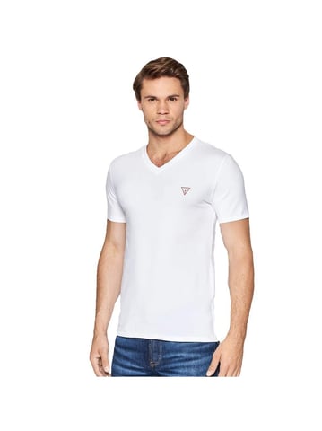 Guess Herren-T-Shirt mit klassischem rotem Logo-Dreieck