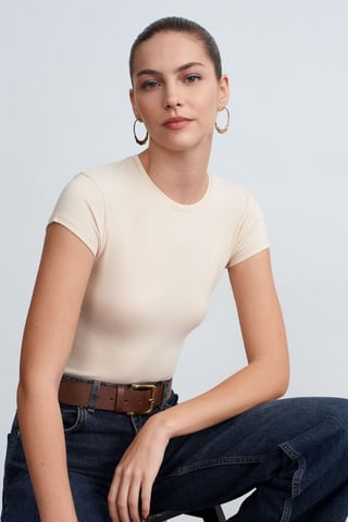 Slim Fit Rundhals-T-Shirt