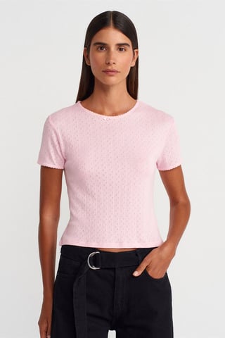 Damen Rippenshirt im Cropped-Style