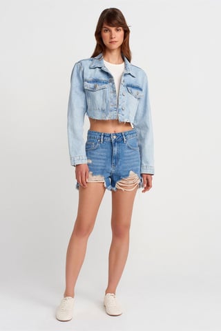 Damen Hochgeschnittene Denim-Shorts
