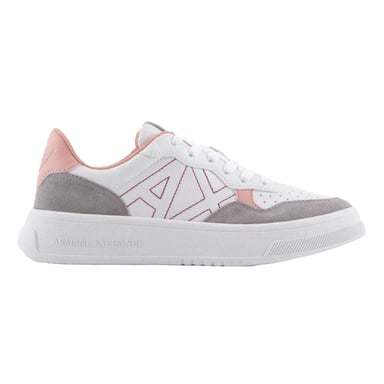 Armani Exchange - Sneaker für Damen, Leder, Plattform-Absatz (Weiß/Pink)