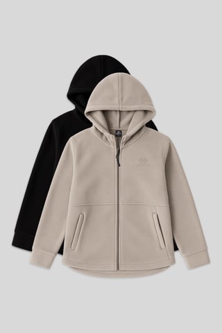 Damen Plüsch Zip-Front Kapuzenpullover
