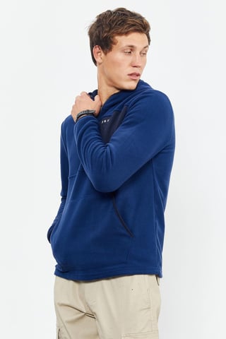 Herren Sweatshirt mit halber Reißverschluss und Kapuze