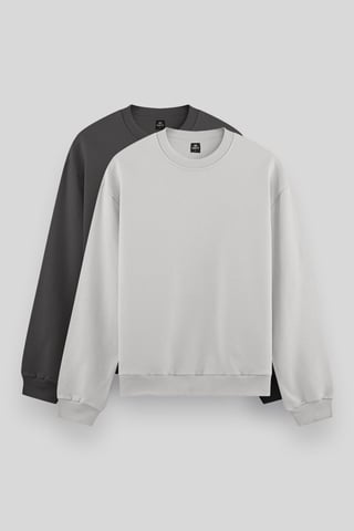 Herren Unifarben Rundhals-Sweatshirt