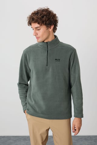 Herren Fleece-Halbzip Sweatshirt