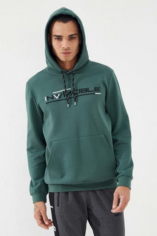 Herren bedruckter Kapuzenpullover mit Tasche