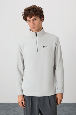 Herren-Plüsch-Half-Zip-Sweatshirt