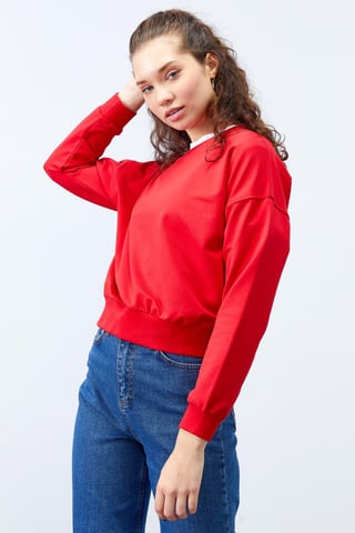 Damen Relaxed Crew Neck Sweatshirt