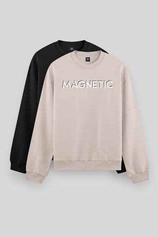 Herren bedruckter Rundhalsausschnitt Sweatshirt