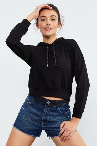Lässiges Kapuzensweatshirt mit Bindebanddetails