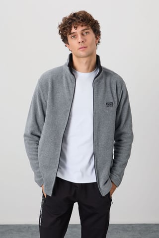 Herren Plüsch-Zipp-Front Sweatshirt