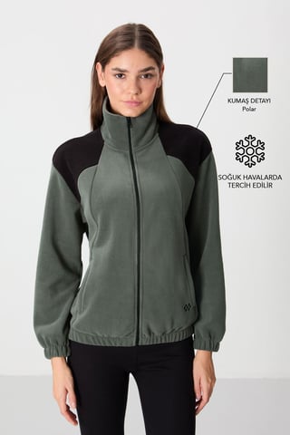 Übergroßer Farbblock-Halbzip-Sweatshirt