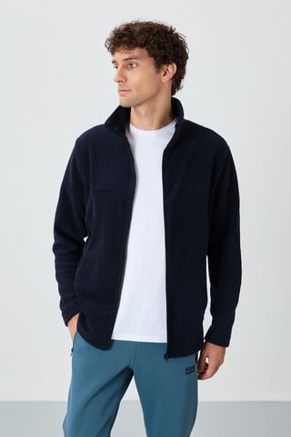 Herren Plüsch Zip-Front Sweatshirt