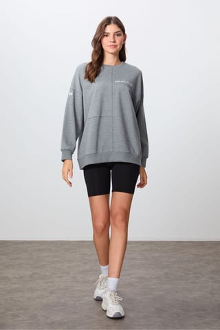 Übergroßer Rundhals-Sweatshirt