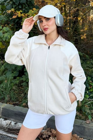 Oversized Farbblock Halb-Reißverschluss Sweatshirt