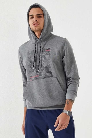 Herren Kapuzenpullover mit Camouflage-Muster