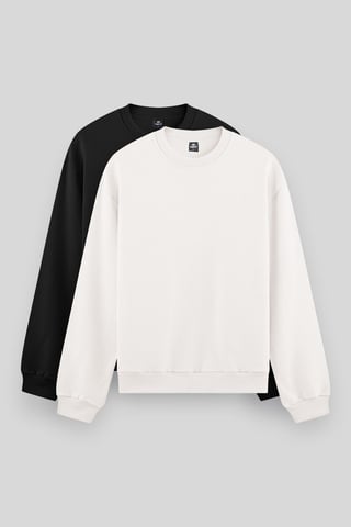 Herren Unifarben Rundhals-Sweatshirt
