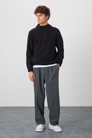 Herren Farbblockiertes Halbzip-Plüsch-Sweatshirt