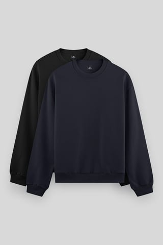 Herren Sweatshirt mit Rundhalsausschnitt ohne Muster
