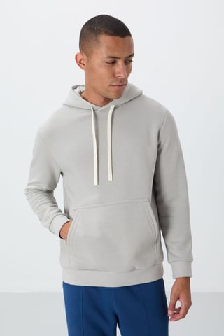 Herren Unifarben Kapuzensweatshirt mit Tasche
