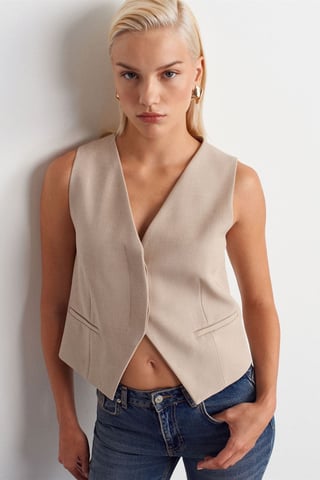 Crop-Button-Weste
