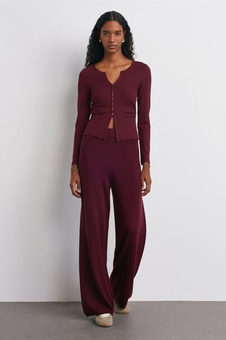 Damenweite Lurex-Strickhose
