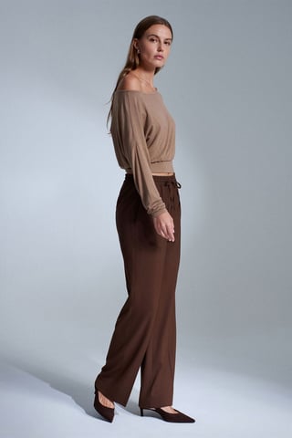 Damen gerade geschnittene Crepe-Hosen
