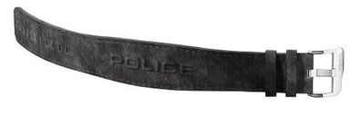 POLIZEI: "CHORD" Uhr aus grauem Leder mit 3D-POLIZEILOGO und Schnalle