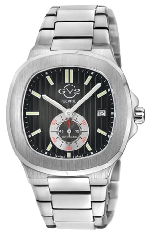 GV2 Potente Silber/Blaues Zifferblatt Edelstahl Schweizer Automatikuhr ETA 2895