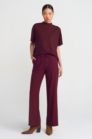 Hose mit weitem Bein aus Krepp