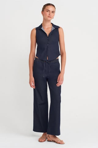 Weite Woven-Hosen mit Kordelzugbund