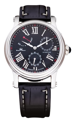 Yonger Schwarzes Zifferblatt Silbernes Gehäuse Uhr
