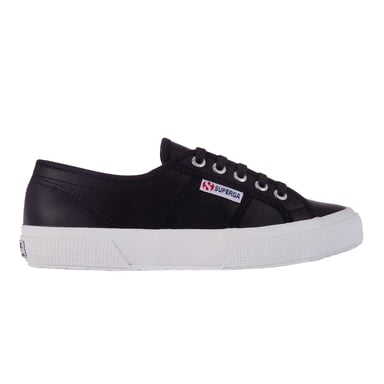 Superga - "2750" Sneaker für Damen, Nappaleder (Schwarz/Weiß)
