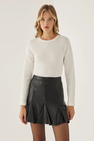 Rundhals-Jersey-Top