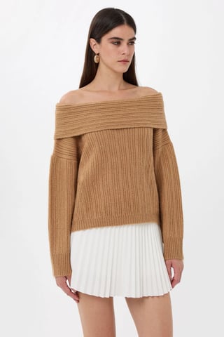 Schulterfreier Strickpullover
