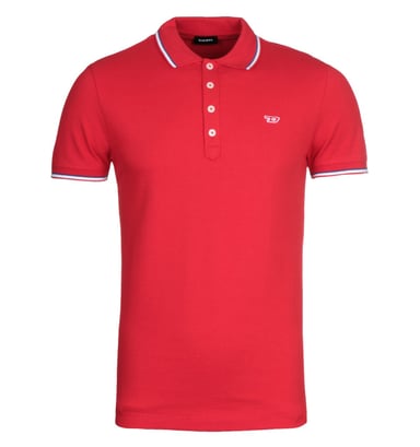Diesel T-Randy Twin Tipped Red Polo Shirt